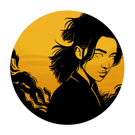 A mock CD design featuring a graphic silhouette outline of Hyunjin from Stray Kids. Made for the Mixtape Zine.