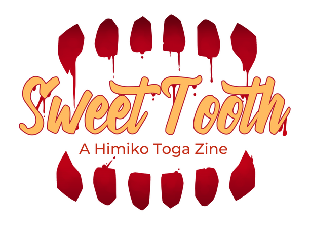 Original logo design for the Sweet Tooth Zine. Features the text "Sweet Tooth" surrounded by a set of fanged teeth.